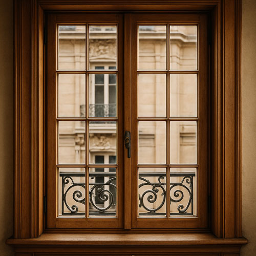 Fenêtre bois traditionnelle immeuble haussmannien Paris copropriété