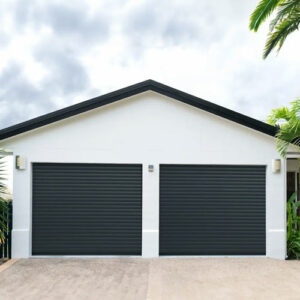Porte de garage sectionnelle double gris anthracite