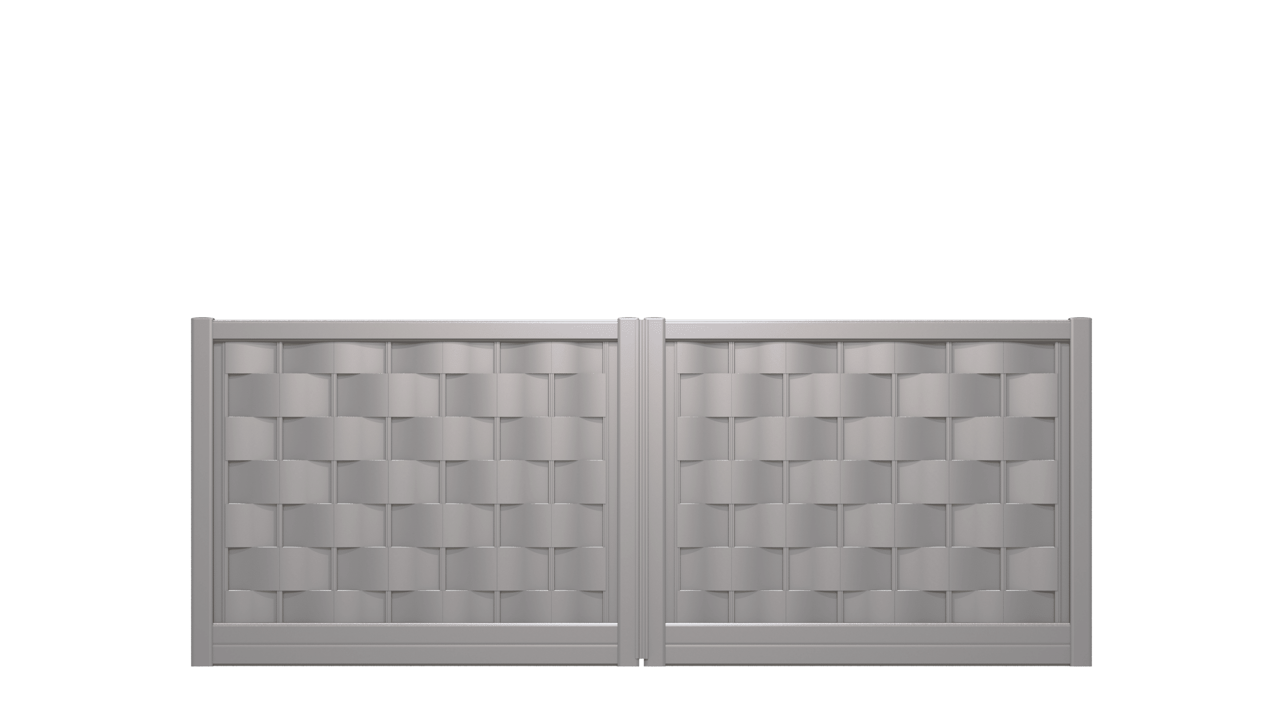 Portail plein en aluminium avec décor tressage - T21912