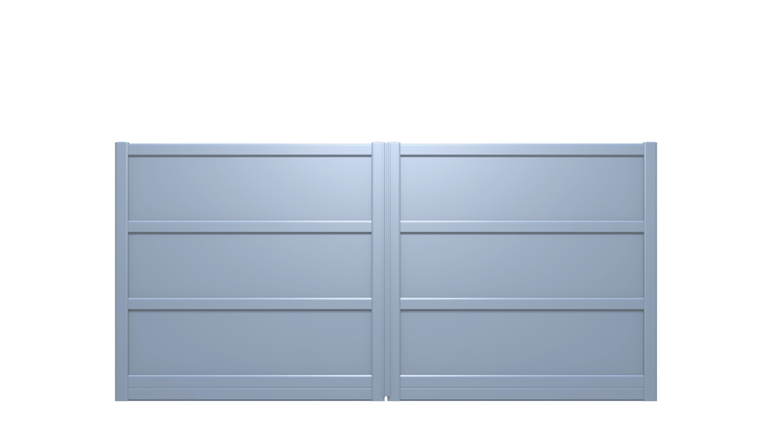 Portail plein en aluminium avec traverses - T21921