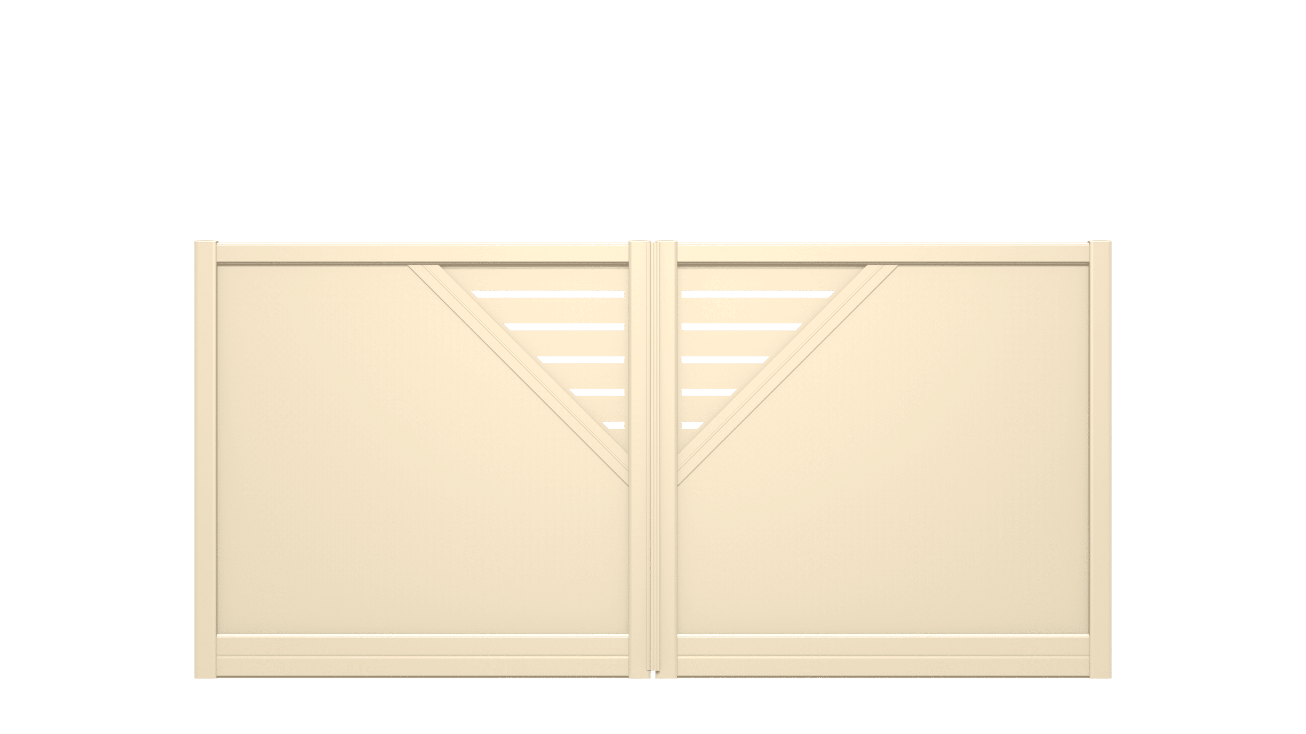 Portail semi-ajouré en aluminium avec décor triangle - T21922