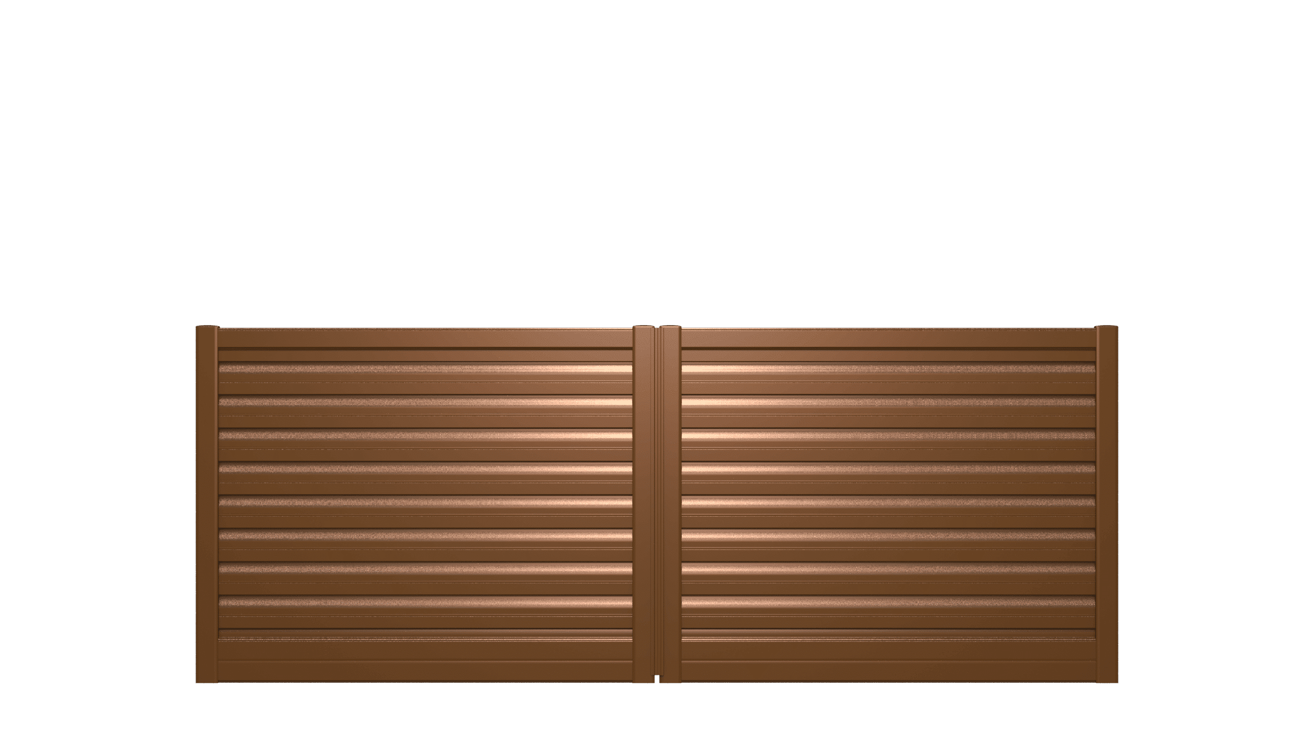Portail plein en aluminium avec lames brise-vent et traverses - T21951