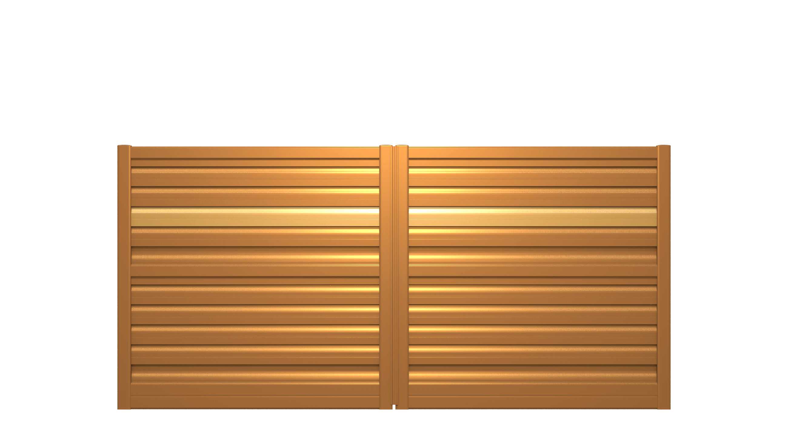 Portail plein en aluminium avec lames brise-vent - T21952